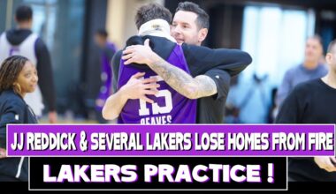 Lakers Practice ! JJ Reddick and several lakers lose homes from LA fire