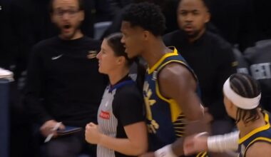 Bennedict Mathurin bumps ref and gets ejected after heated at foul call 😳