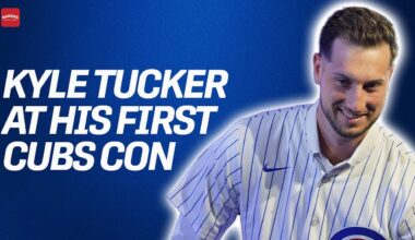 Kyle Tucker embracing his first Cubs Con