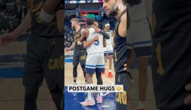postgame hugs 🤝🫂 #nba #minnesota #timberwolves #hug #shorts