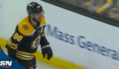 Bruins' David Pastrnak Banks Shot Off Sharks Defence For Power-Play Marker