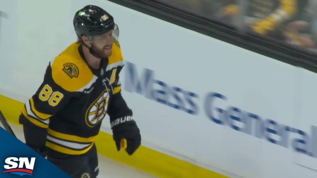 Bruins' David Pastrnak Banks Shot Off Sharks Defence For Power-Play Marker