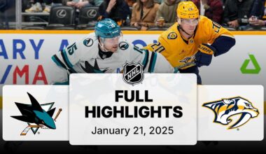 NHL Highlights | Sharks vs. Predators | January 21, 2025