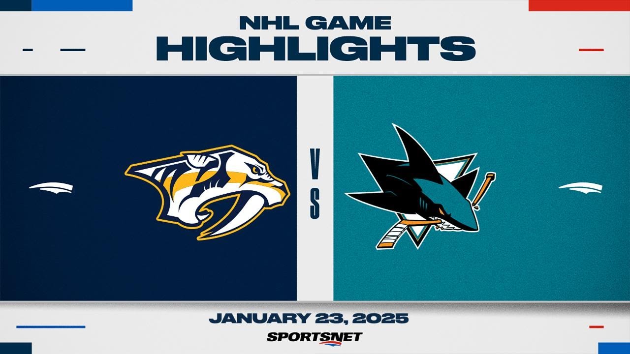 NHL Highlights | Predators vs. Sharks - January 23, 2025
