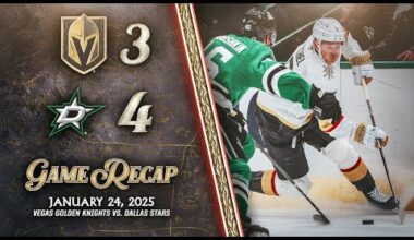 HIGHLIGHTS | Dallas Stars 4, Vegas Golden Knights 3 | Jan. 24, 2025