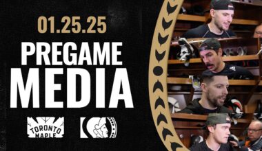 Drake Batherson, Travis Hamonic, David Perron, Ridly Greig, Travis Green Pregame Media vs TOR