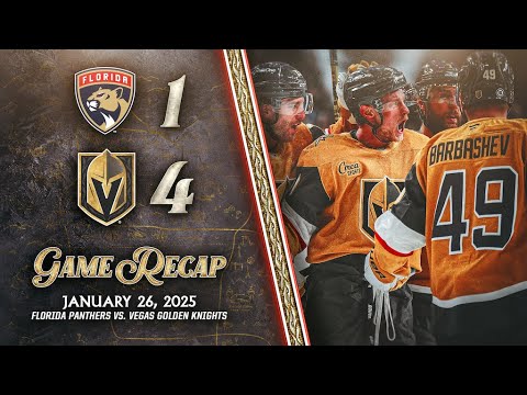 HIGHLIGHTS | Vegas Golden Knights 4, Florida Panthers 1 | Jan. 26, 2025