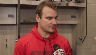 Meier, Mercer, Keefe Pregame in Philadelphia