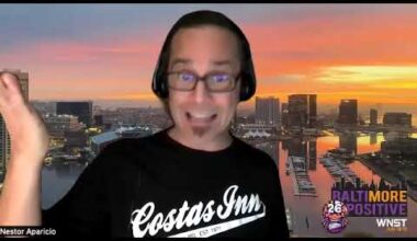 Luke Jones and Nestor discuss cold beer at a reasonable price at Oriole Park at Camden Yards