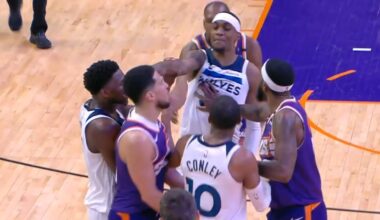 Jaden McDaniels ejected for poking Devin Booker in the head and exchange words