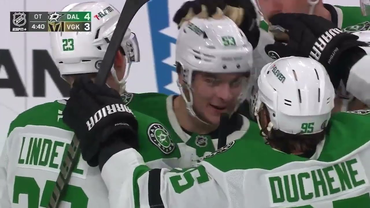Stars beat Vegas Golden Knights in Overtime | Wyatt Johnston Natural Hat Trick