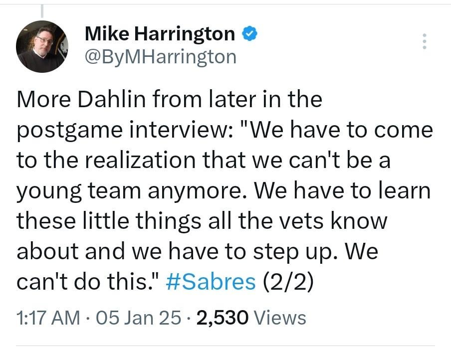 "We can't be a young team anymore"