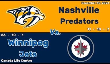 Nashville Predators vs Winnipeg Jets | December 30, 2024 | All Goals