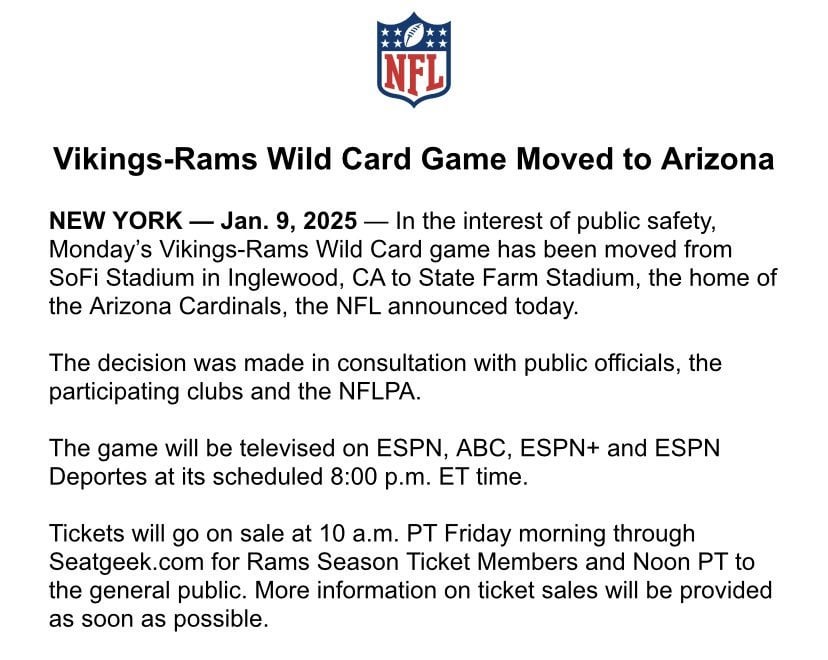 Game moved to AZ