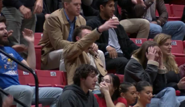 Jackson Merrill watching the Aztecs 🏀