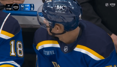 J.T. Miller and Brayden Schenn drop 'em. Brayden Schenn lands a one punch knockdown on JT Miller. Miller heads off the ice.