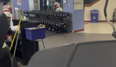 Rosie Red casually working out at the Athens Community Center..