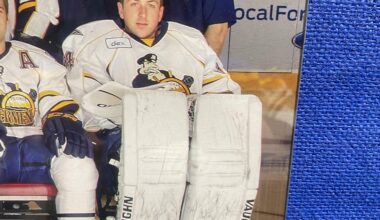 Was at a Peoria rivermen game Friday night ( recently learned they still exist and now play in the sphl) look who I saw in one of their old teams pics from their AHL days