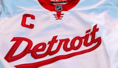 Closeup Shots of the Red Wings' new 2025 Stadium Series Jerseys