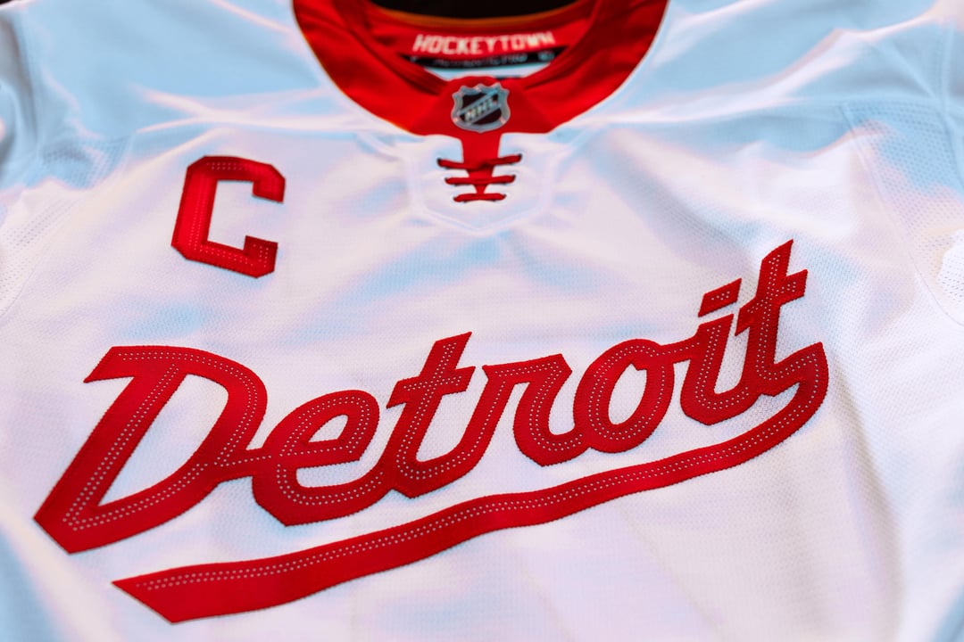 Closeup Shots of the Red Wings' new 2025 Stadium Series Jerseys