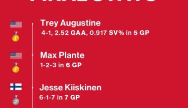 Final Point Totals for Wings Porspects in the WJC