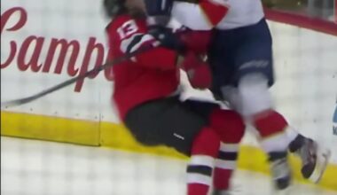 He's literally 6 inches off the ice with both skates