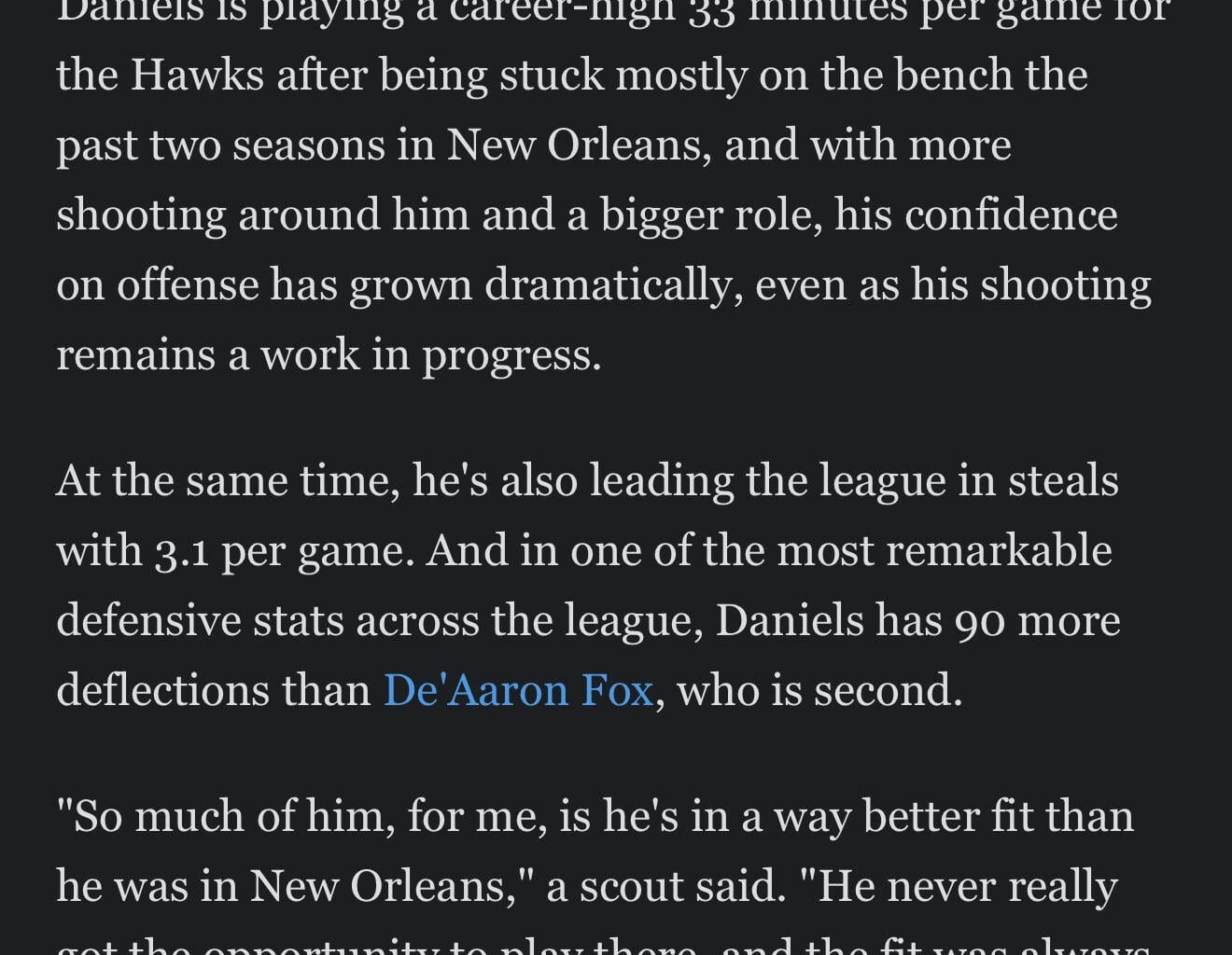 Dyson made ESPN’s list of ‘Most Surprising Players’.