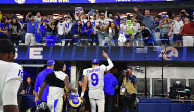 Crowd projection shows Rams will have major home-field advantage vs. Vikings. 90%!!!