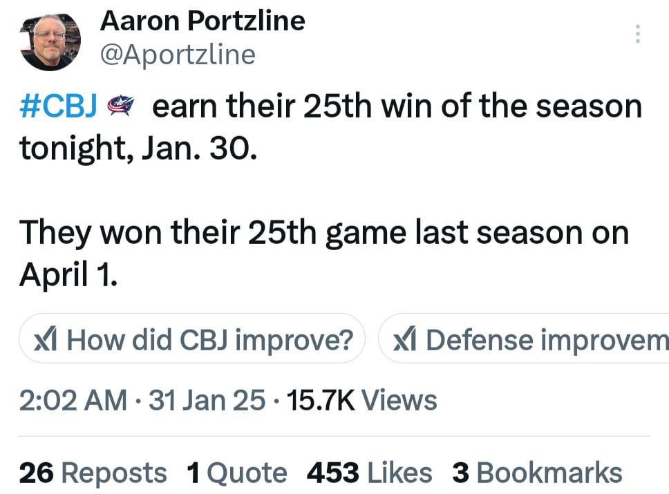 The improvement from last year in simple terms.