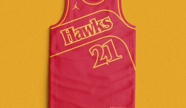 🏀🔴🟡⚪️ I design a new Atlanta Hawks jersey after every win this season: “Schematic”