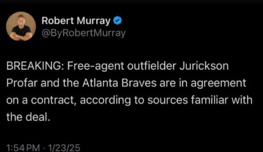 [Murray] BREAKING: Free-agent outfielder Jurickson Profar and the Atlanta Braves are in agreement on a contract, according to sources familiar with the deal.
