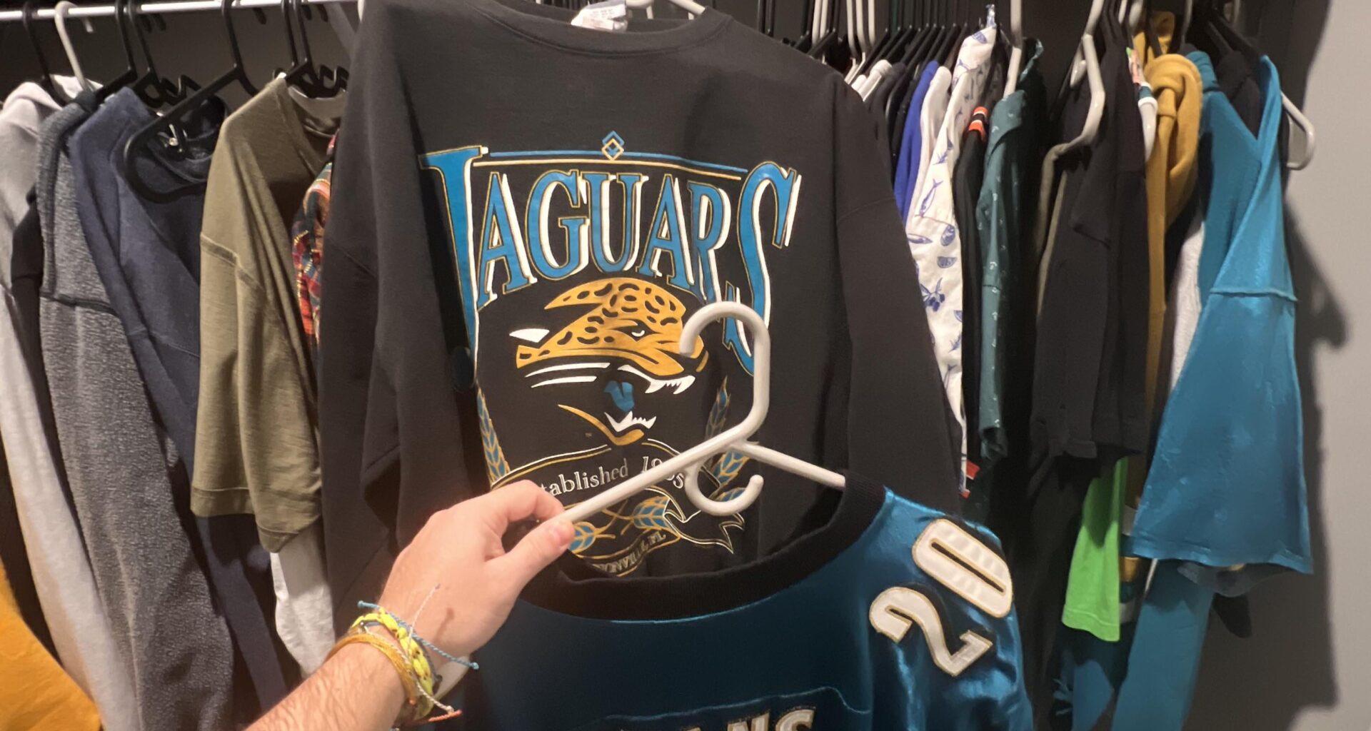 solid thrift day. i’ve been searching for the Natrone Means jersey for years. had it as a kid and beyond thrilled to own one again. bonus sweater