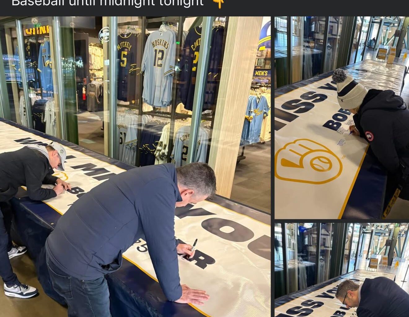 Tribute Banner @ Brewers Team Store
