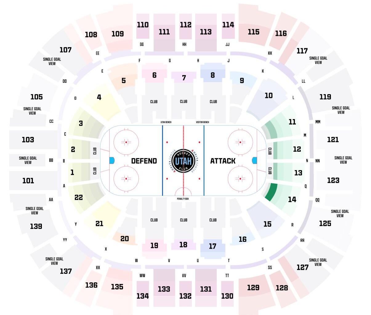 Delta center seating