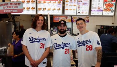 2025 Dodgers Love L.A. Community Tour: Tyler Glasnow, Tony Gonsolin, Bobby Miller at Jack in the Box