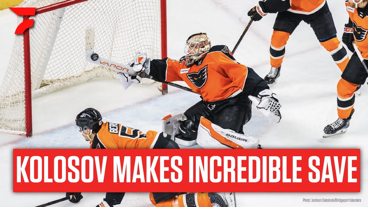Philadelphia Flyers Prospect Alexei Kolosov Makes Incredible Stick Save | AHL Highlights