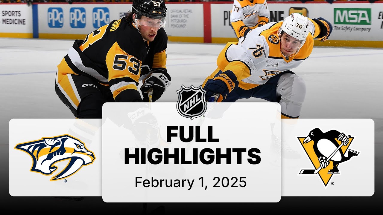 NHL Highlights | Predators vs. Penguins - February 01, 2025