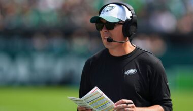 Eagles OC Kellen Moore sidesteps Saints talk, says focus on SB