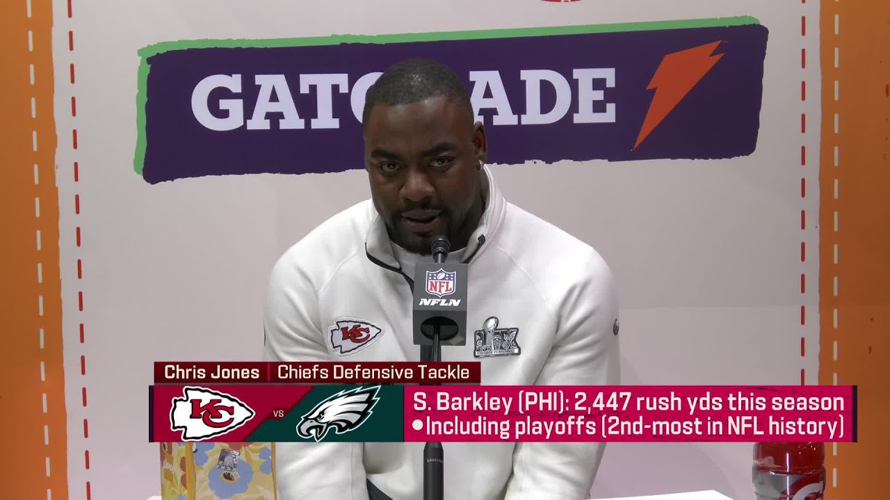 Chris Jones and Nick Bolton discuss the challenge of stopping Barkley | Super Bowl LIX Opening Night