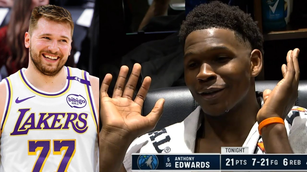 Anthony Edwards hilarious reaction to Luka Doncic trade to Lakers 😂
