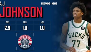 𝐁𝐑𝐄𝐀𝐊𝐈𝐍𝐆 𝐍𝐄𝐖𝐒: A.J. Johnson Traded To The Washington Wizards | 2024 NBA Season