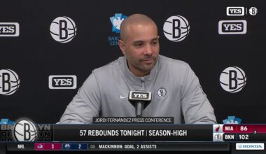 Head Coach Jordi Fernández after the Nets' defeat the Heat