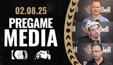 Brady Tkachuk, Matthew Highmore, Travis Green Pregame Media vs FLA