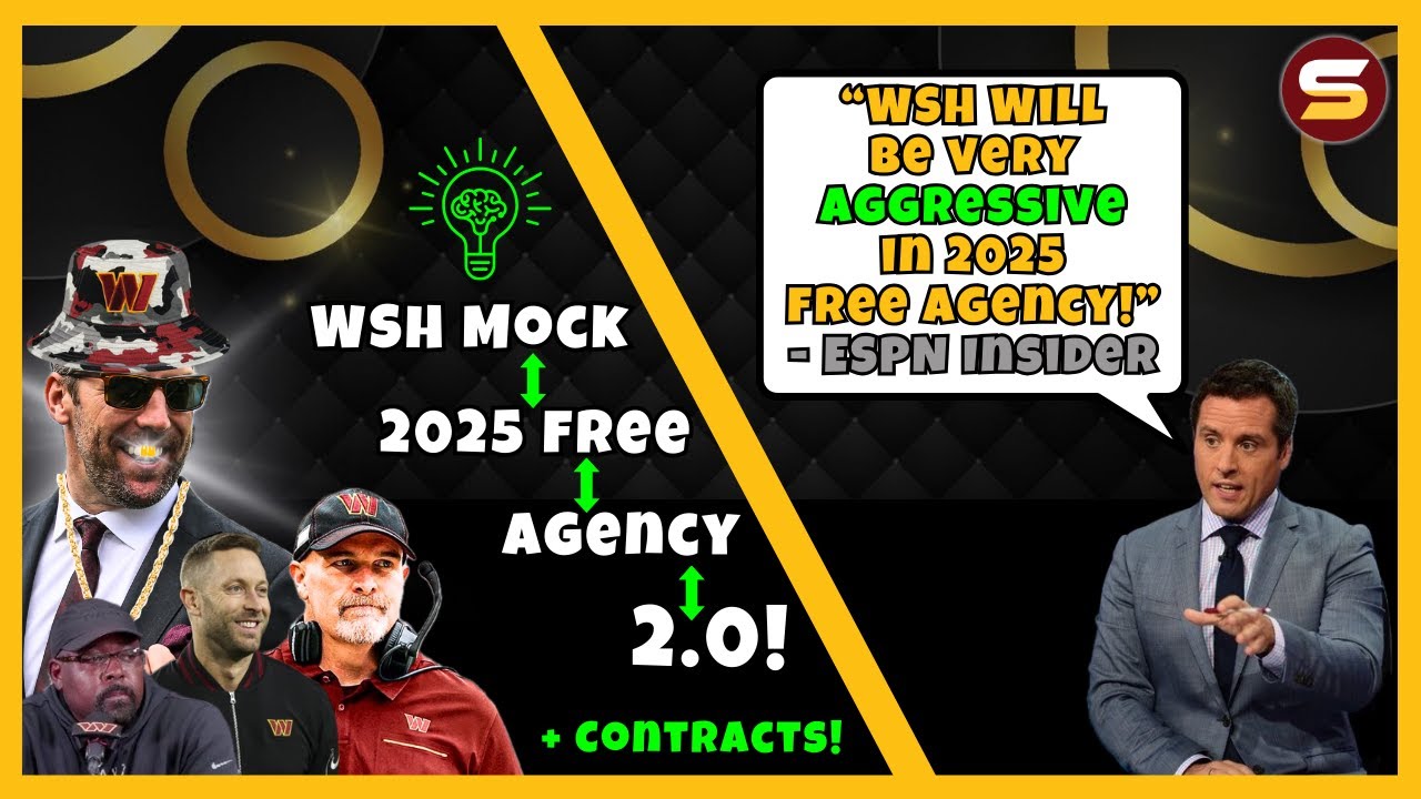 🚨"WSH Will Be VERY AGGRESSIVE In 2025 Free Agency"! | WSH Mock Free Agency 2.0! Cap Space Breakdown!