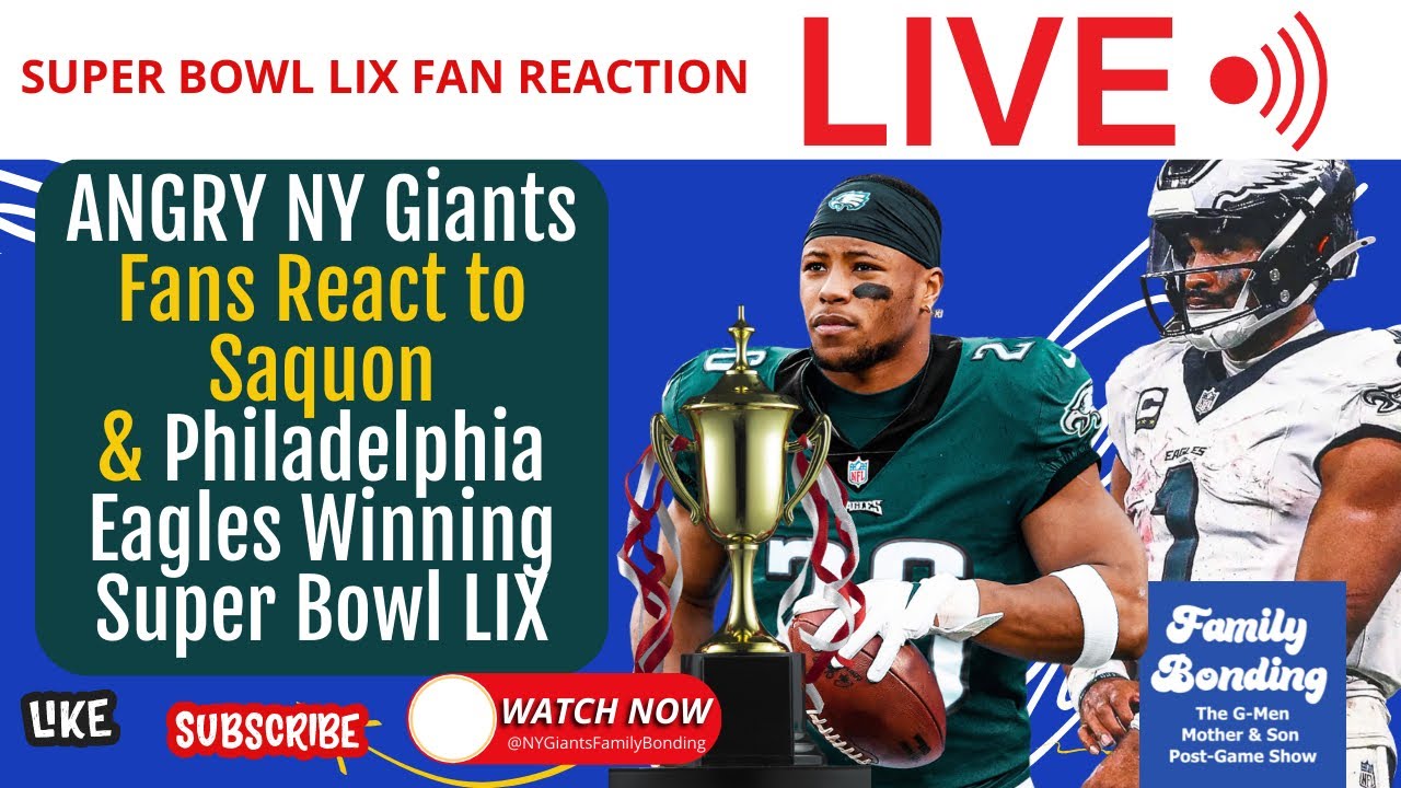 WATCH NY GIANTS FAN in MAHOMES JERSEY CRASH OUT on SAQUON WINNING SUPER BOWL LIX with PHILLY EAGLES