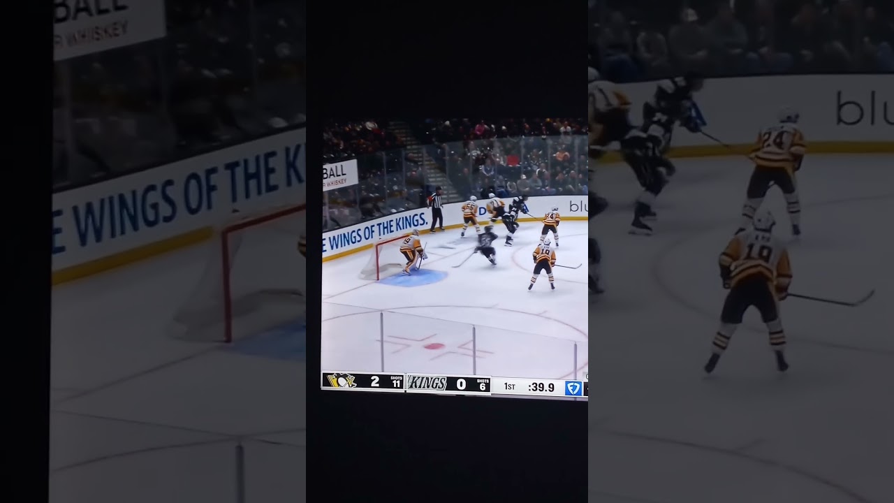 Quinton Byfield Gets Tripped By The Goalie Ghost #nhl #hockey #lakings #penguins