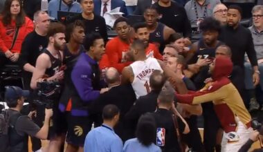 Tristan Thompson tries to fight Scottie Barnes and Raptors after the game 😳