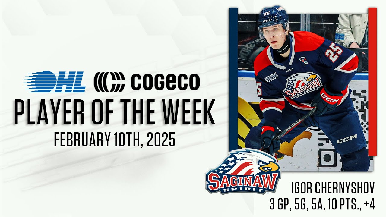 Spirit's Igor Chernyshov named Cogeco OHL Player of the Week