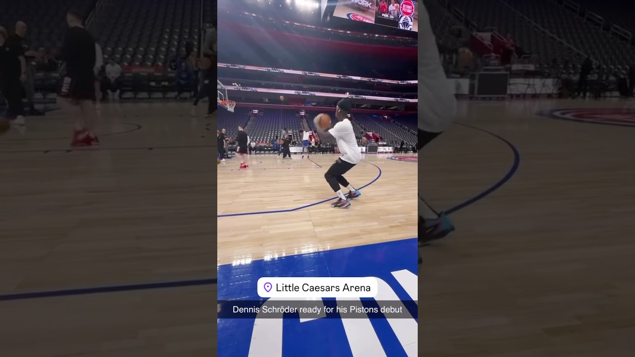 Dennis Schröder Warming Up For The  #Pistons! #detroitbasketball #detroitpistons #detroit #nba