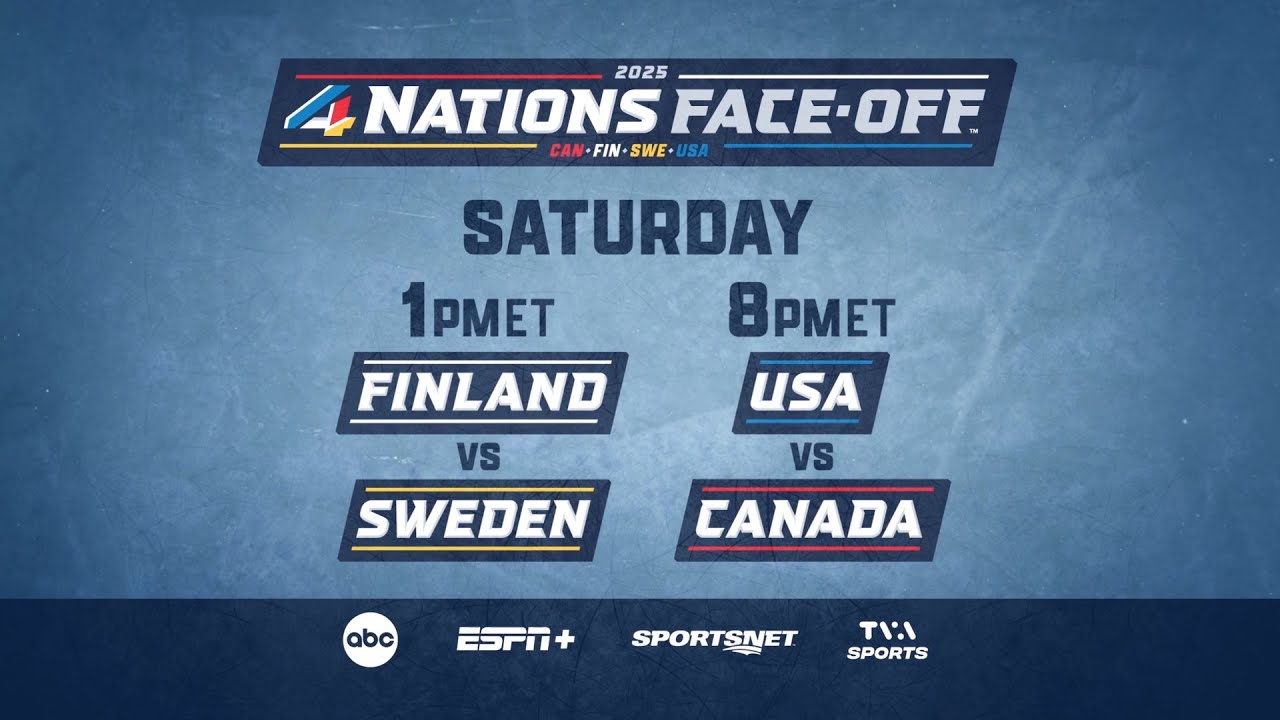 Finland faces Sweden to begin Saturday's 4 Nations Face-Off action!